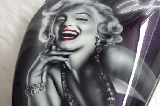 Custom Painted violin case of Marilyn Monroe